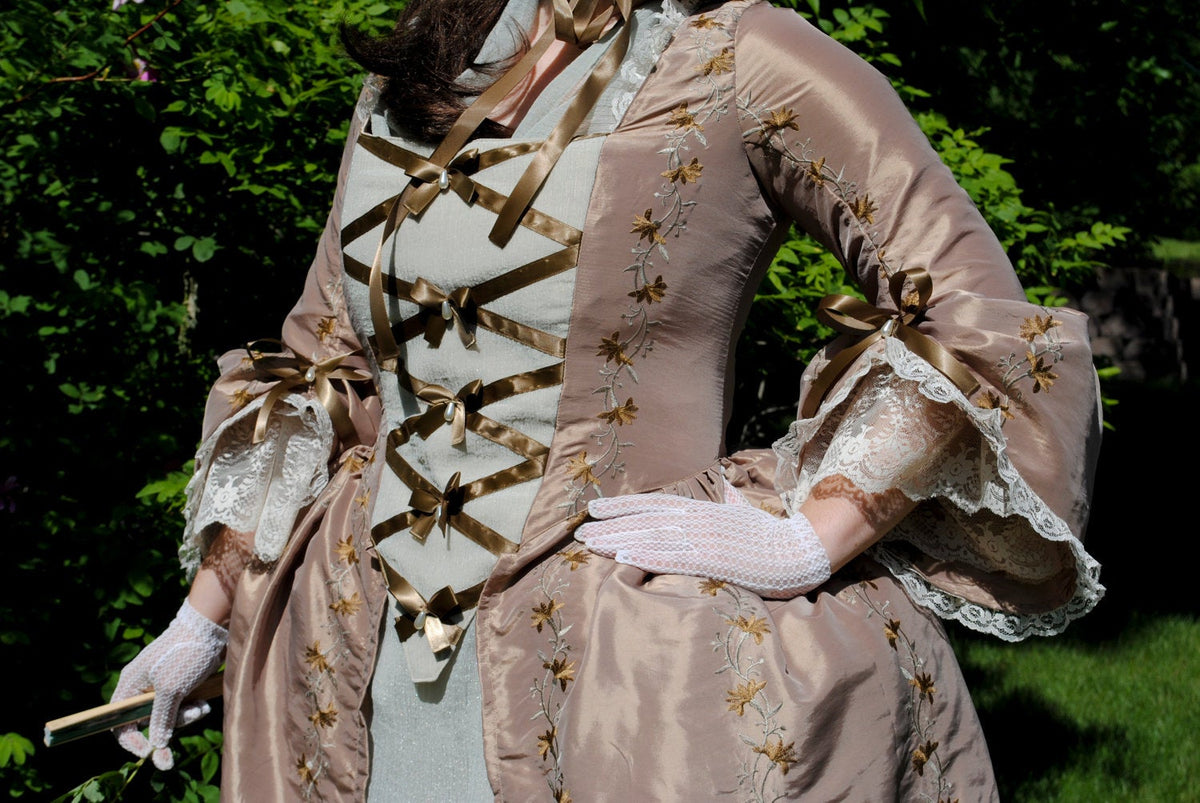 CUSTOM Colonial 18th Century Rococo Dress Gown 1700s House outfit Lace-up  front