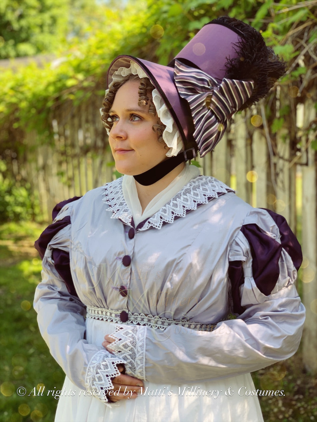 Purple MRS. BENNET Regency Jane Austen Day Dress Spencer Short Jacket Pelisse