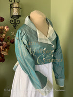 Load image into Gallery viewer, Blue Lagoon Regency Jane Austen Day Dress Spencer Short Jacket Pelisse
