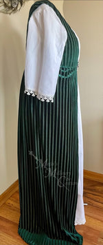 Load image into Gallery viewer, Green Velvet Regency Court Jane Austen Day Dress Open Robe Pelisse
