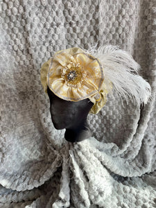 Regency Silver Gold White Jane Austen Hat Muffin Cap Tam Beret Turban hairpiece Ball headpiece