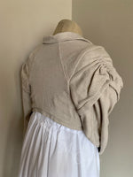 Load image into Gallery viewer, Tan Check Raw Silk Regency Jane Austen Day Dress Spencer Short Jacket Pelisse
