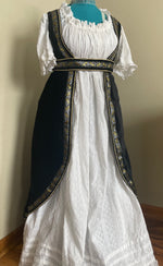 Load image into Gallery viewer, CUSTOM RESERVED Regency Jane Austen 1800s Street length open robe and muffin cap
