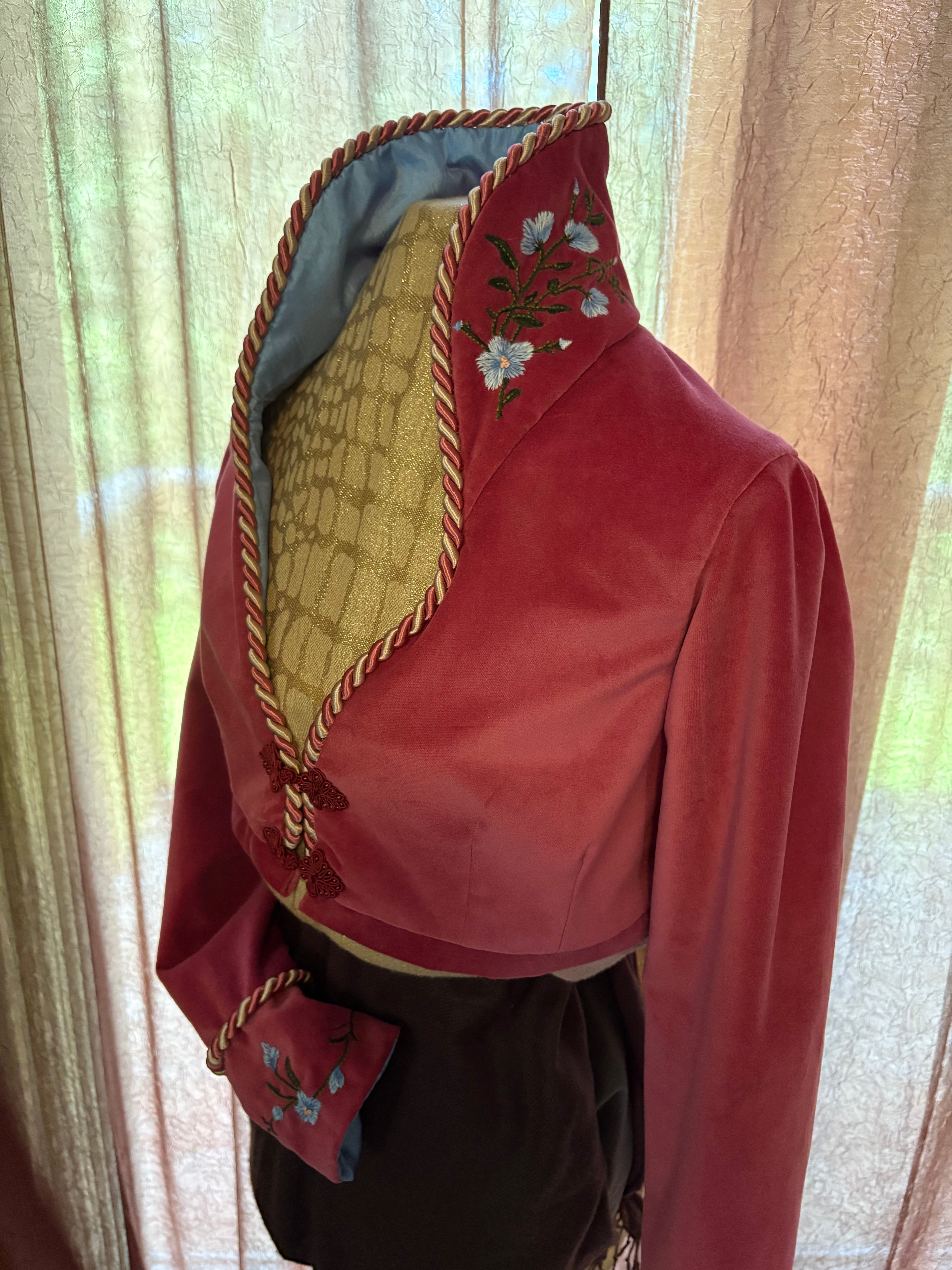 Custom Elliot embroidered spencer Regency Jane Austen Day Dress Spencer Short Jacket Pelisse