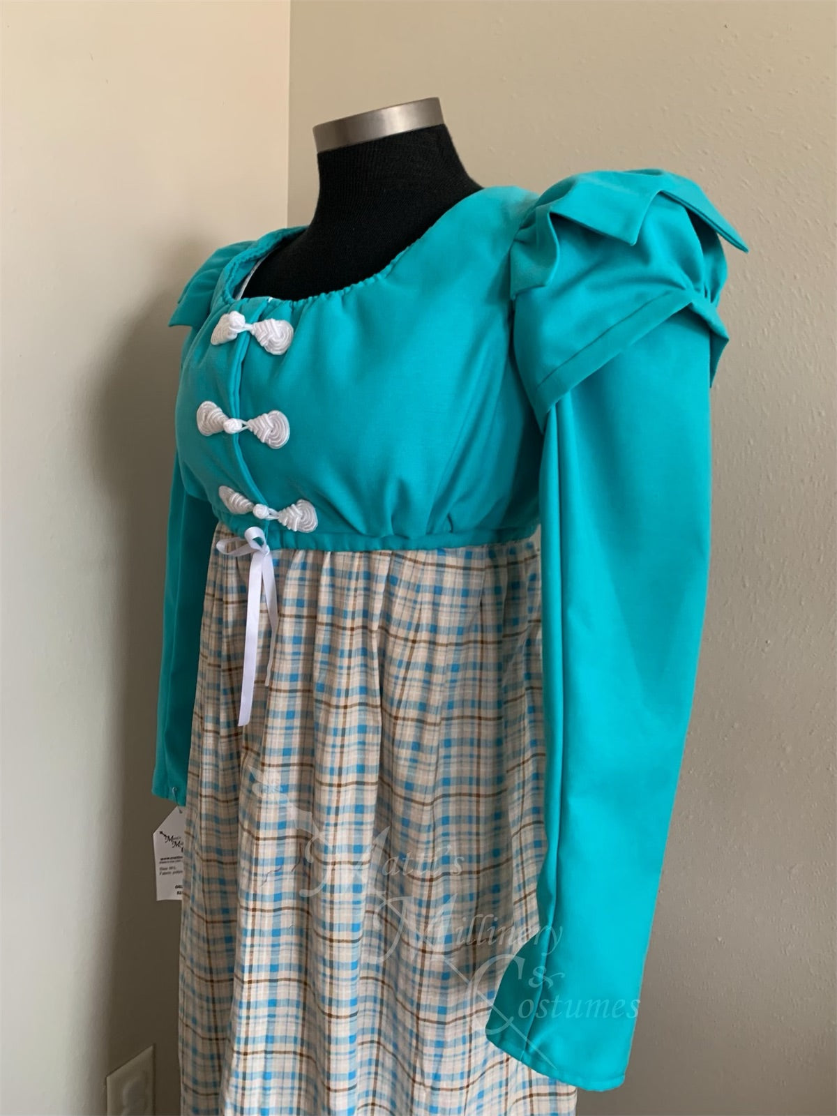 Lizzy Bennet Blue Turquoise Aqua Regency Jane Austen Day Dress Spencer Short Jacket Pelisse