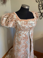 Load image into Gallery viewer, CUSTOM RESERVED Replica Beaded Silk Court Regency Jane Austen Ball Gown Evening Dress
