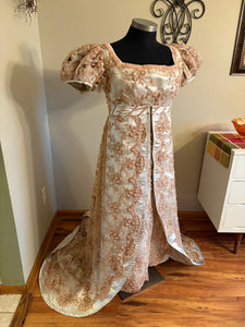 CUSTOM RESERVED Replica Beaded Silk Court Regency Jane Austen Ball Gown Evening Dress