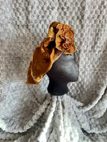 Load image into Gallery viewer, Regency Copper Gold Jane Austen Hat Muffin Cap Tam Beret Turban hairpiece Ball headpiece
