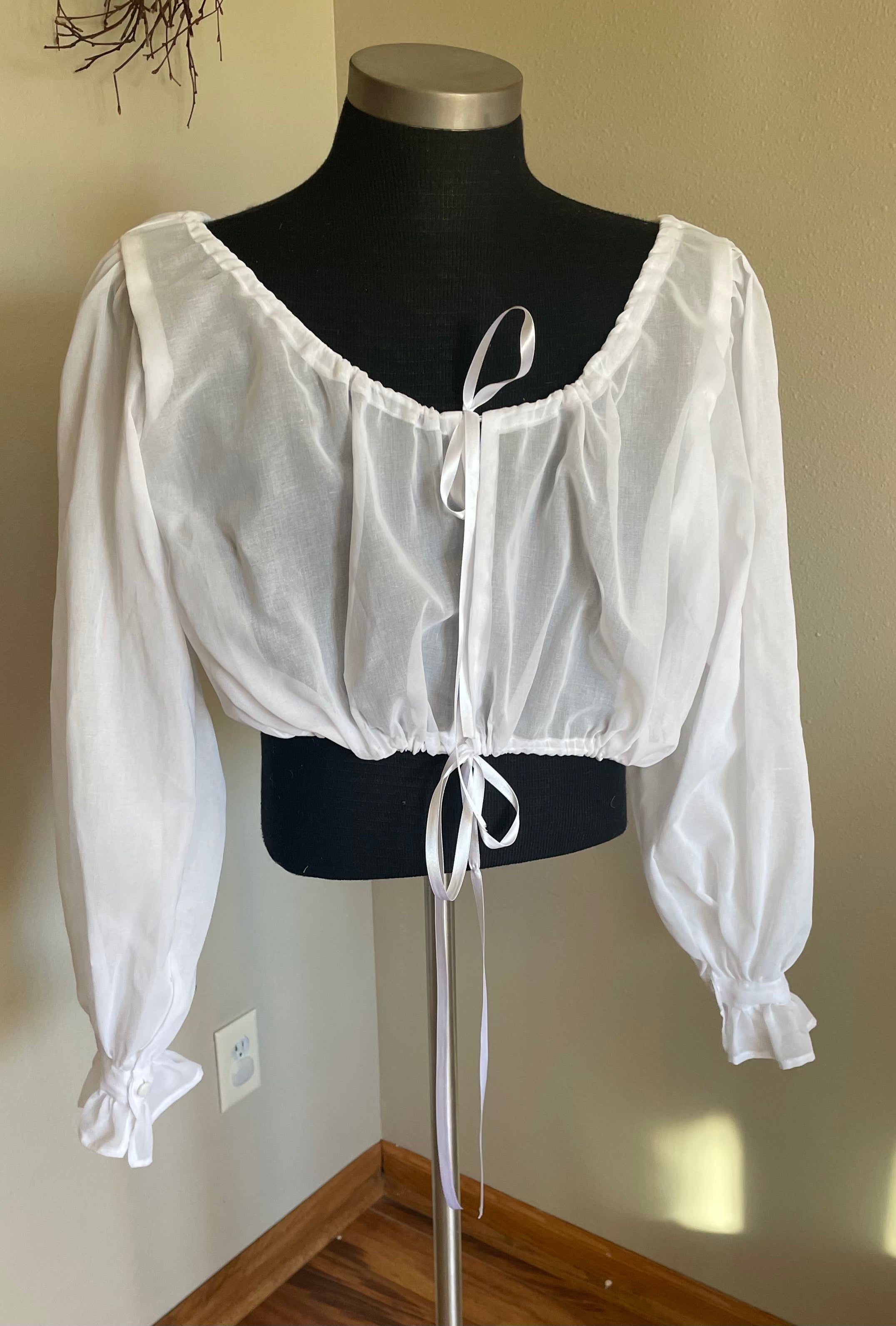 Regency Jane Austen White Cotton Voile Blouse Chemisette