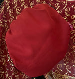 Load image into Gallery viewer, Custom Regency burgundy red Jane Austen Hat Muffin Cap Tam Beret Turban hairpiece Ball headpiece
