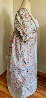 Load image into Gallery viewer, CUSTOM RESERVED Regency Jane Austen 1800s sari ball gown dress,reticule and turban
