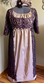 Load image into Gallery viewer, CUSTOM RESERVED Regency Jane Austen 1800s ball gown dress,reticule upgrades
