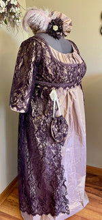 Load image into Gallery viewer, CUSTOM RESERVED Regency Jane Austen 1800s ball gown dress,reticule upgrades
