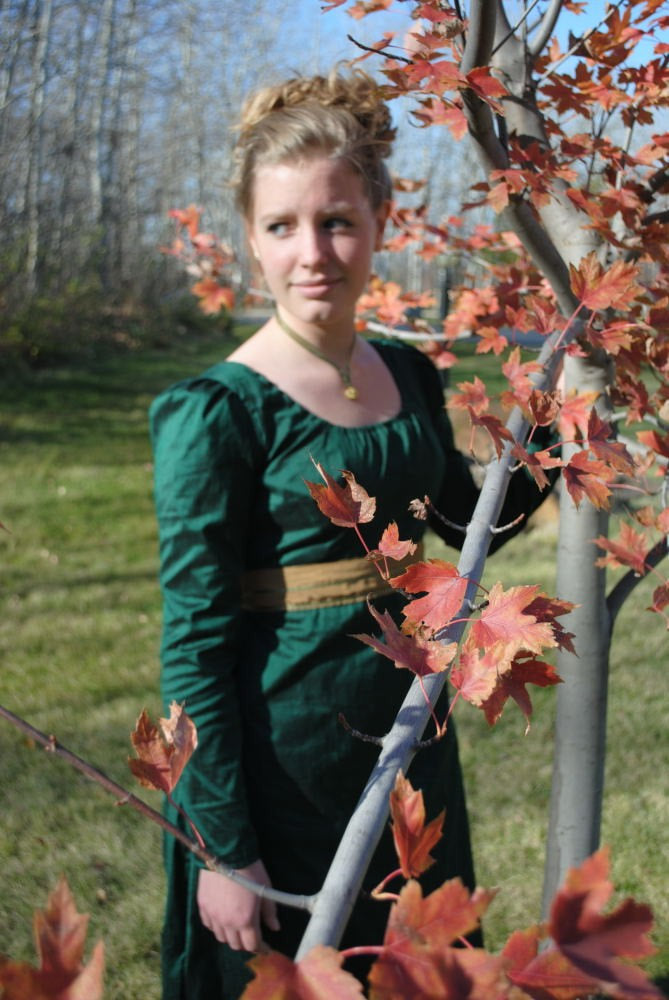 RESERVED Silk Jane Austen Style Gown Dress with sash