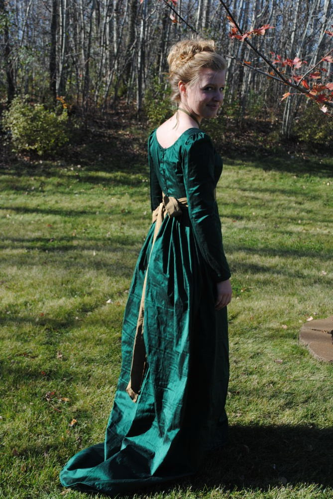 RESERVED Silk Jane Austen Style Gown Dress with sash