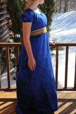 Load image into Gallery viewer, RESERVED Silk Jane Austen Style Gown Dress with sash
