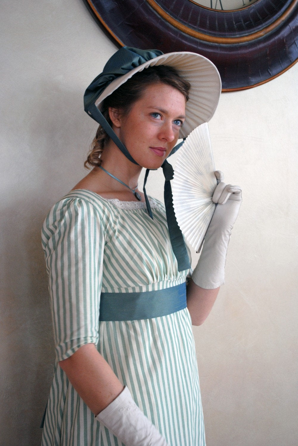 regency dress CUSTOM The Seashore Striped Regency dress in striped cotton of your ch – Matti's Millinery & Costumes