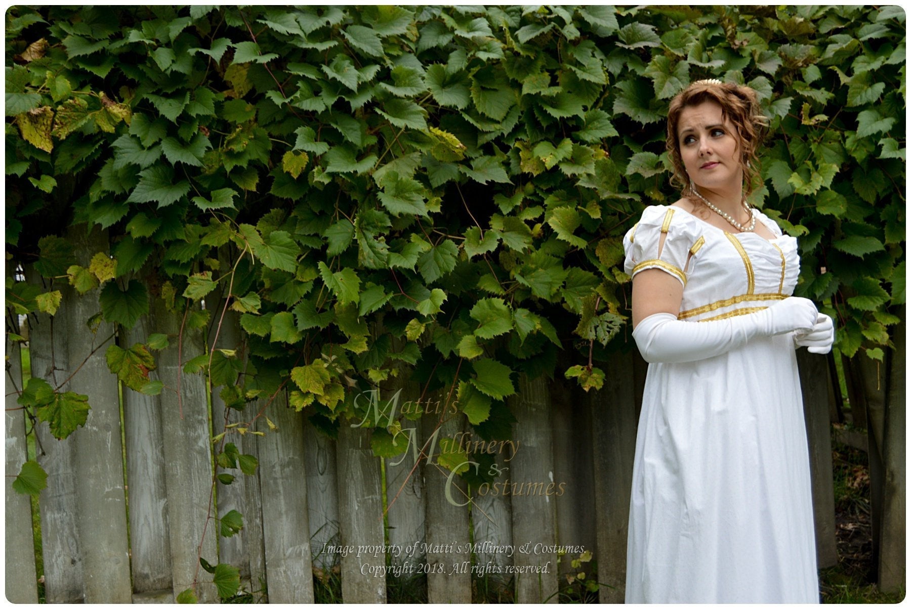 CUSTOM White Gold Henrietta Cotton Jane Austen Style REGENCY Ball Day Matti's Millinery & Costumes CUSTOM White Gold Henrietta Cotton Jane Austen Style REGENCY Ball Day Matti's Millinery & Costumes