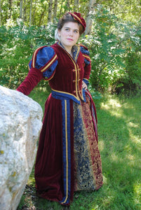 CUSTOM Tudor Court Renaissance High Collared Riding Dress Outfit Costume- 4 pieces include 2 skirts, jacket and hat