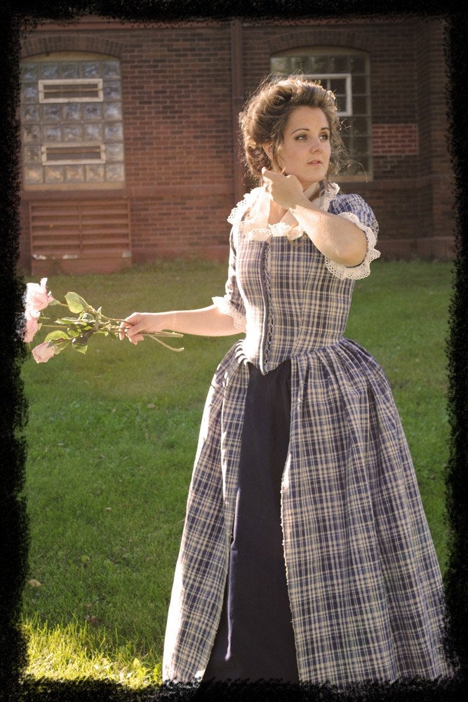 CUSTOM Colonial 18th Century Rococo Dress Gown 1700s House outfit Lace-up front CUSTOM Colonial 18th Century Rococo Dress Gown 1700s House outfit Lace-up front