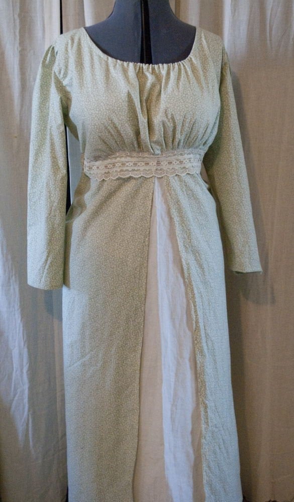 Two color CUSTOM Regency Jane Austen Cotton Day Dress Matti's Millinery & Costumes Two color CUSTOM Regency Jane Austen Cotton Day Dress Matti's Millinery & Costumes