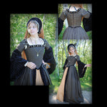 Load image into Gallery viewer, Renaissance Court Tudor dress costume with 7 pieces by MattiOnline on Etsy CUSTOM
