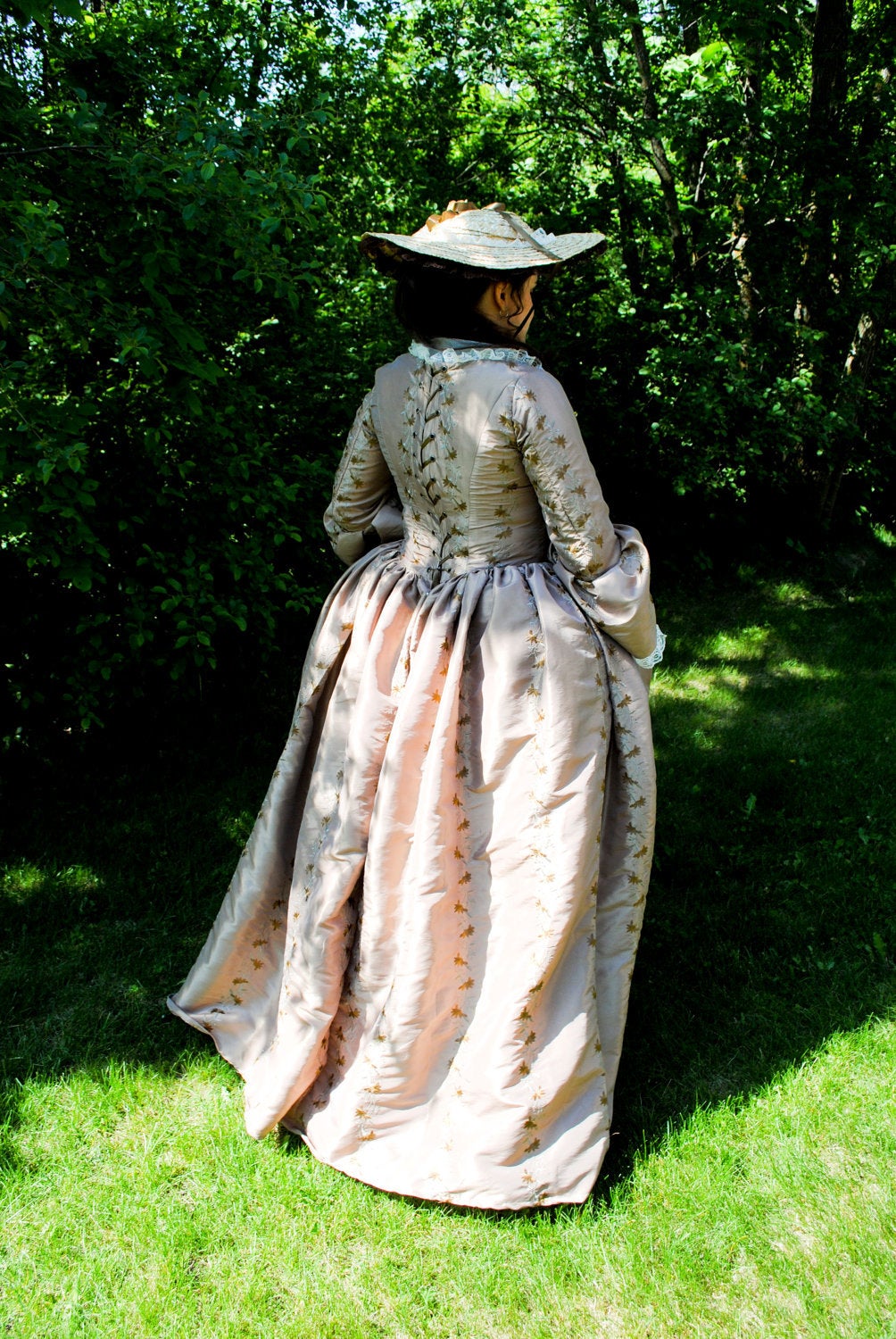 CUSTOM Colonial 18th Century Rococo Dress Gown 1700s outfit embroidered taffeta
