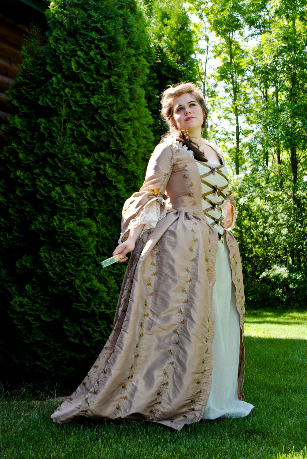 CUSTOM Colonial 18th Century Rococo Dress Gown 1700s outfit embroidered taffeta