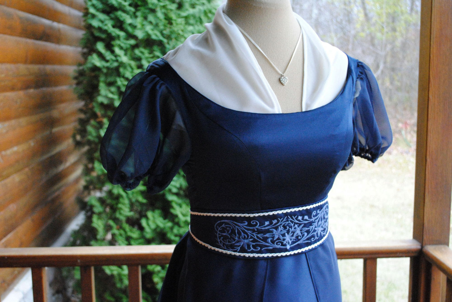 CUSTOM Regency Jane Austen Embroidered Gown Dress