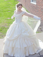 Load image into Gallery viewer, Bridal Wedding Victorian Civil War Steampunk Gown Dress includes veil
