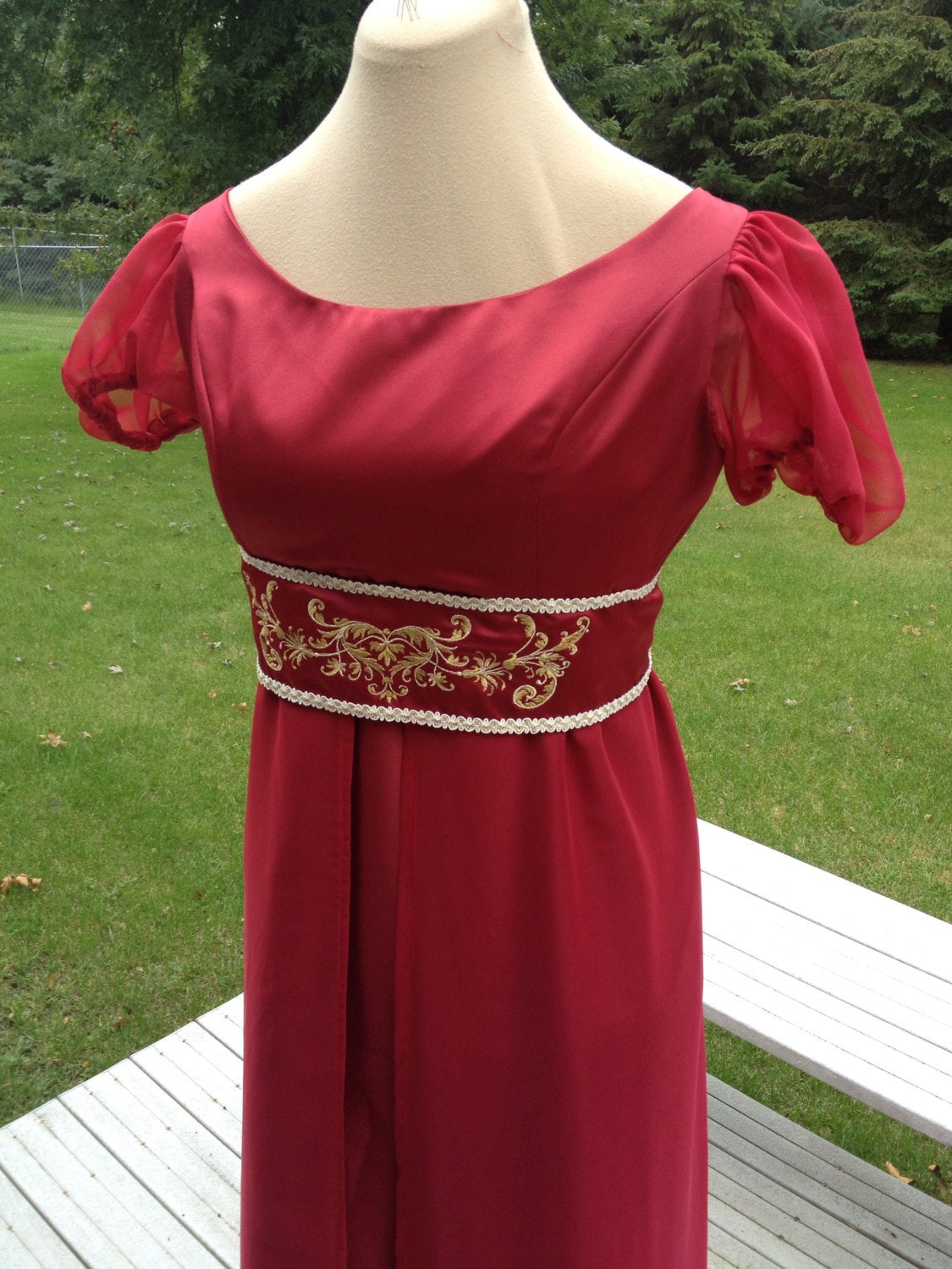 CUSTOM Regency Jane Austen Embroidered Gown Dress