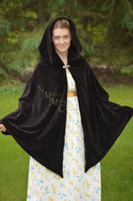 Load image into Gallery viewer, Tippet Short Cape Regency Medieval Victorian Cape Hooded Cloak Capelet Covering in velvet CUSTOM
