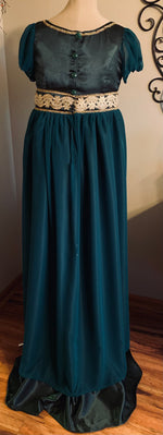 Load image into Gallery viewer, RESERVED CUSTOM Regency Jane Austen Embroidered Gown Dress
