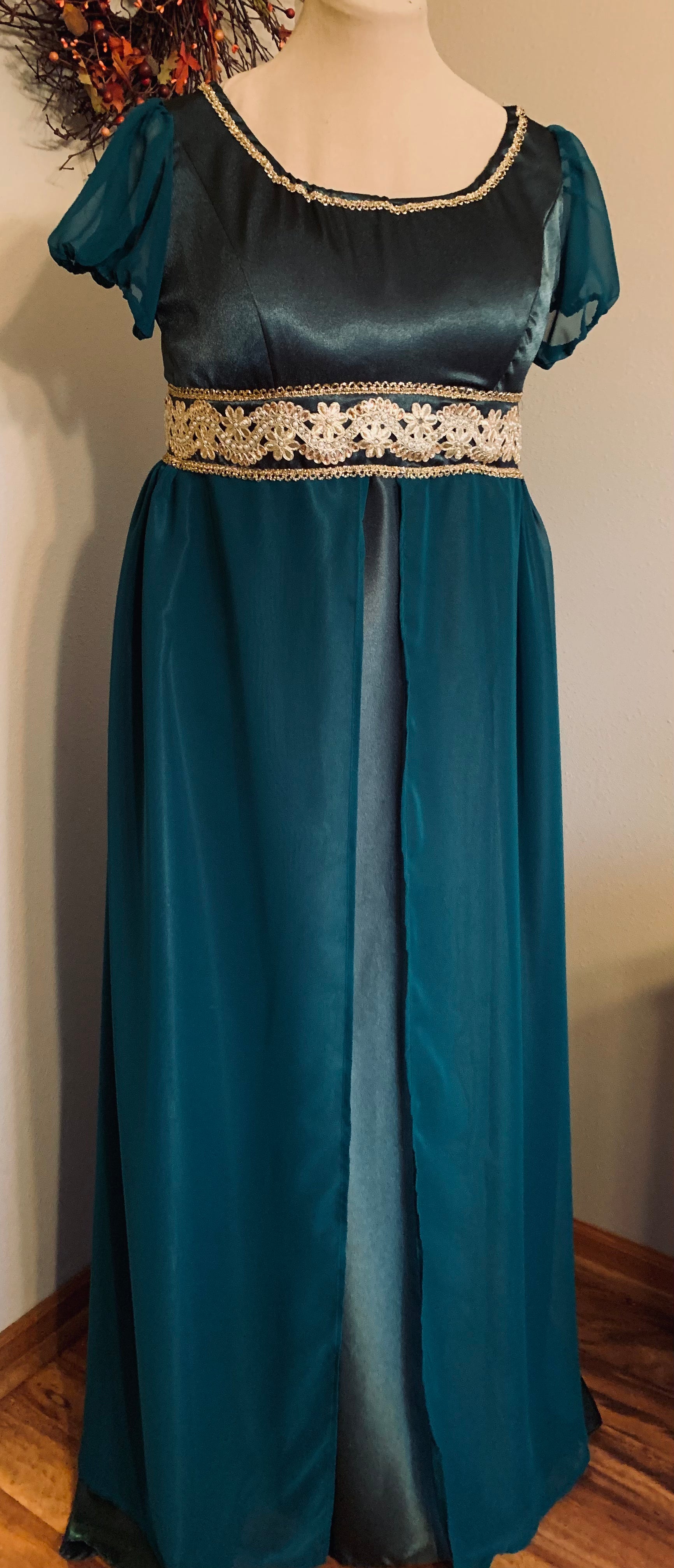 RESERVED CUSTOM Regency Jane Austen Embroidered Gown Dress
