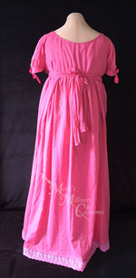 Load image into Gallery viewer, Fuchsia Pink Cotton Jane Austen Regency Drop Front Day Dress
