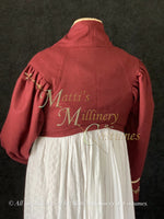 Load image into Gallery viewer, Elliot Burgundy Wool embroidered spencer Regency Jane Austen Day Dress Spencer Short Jacket Pelisse
