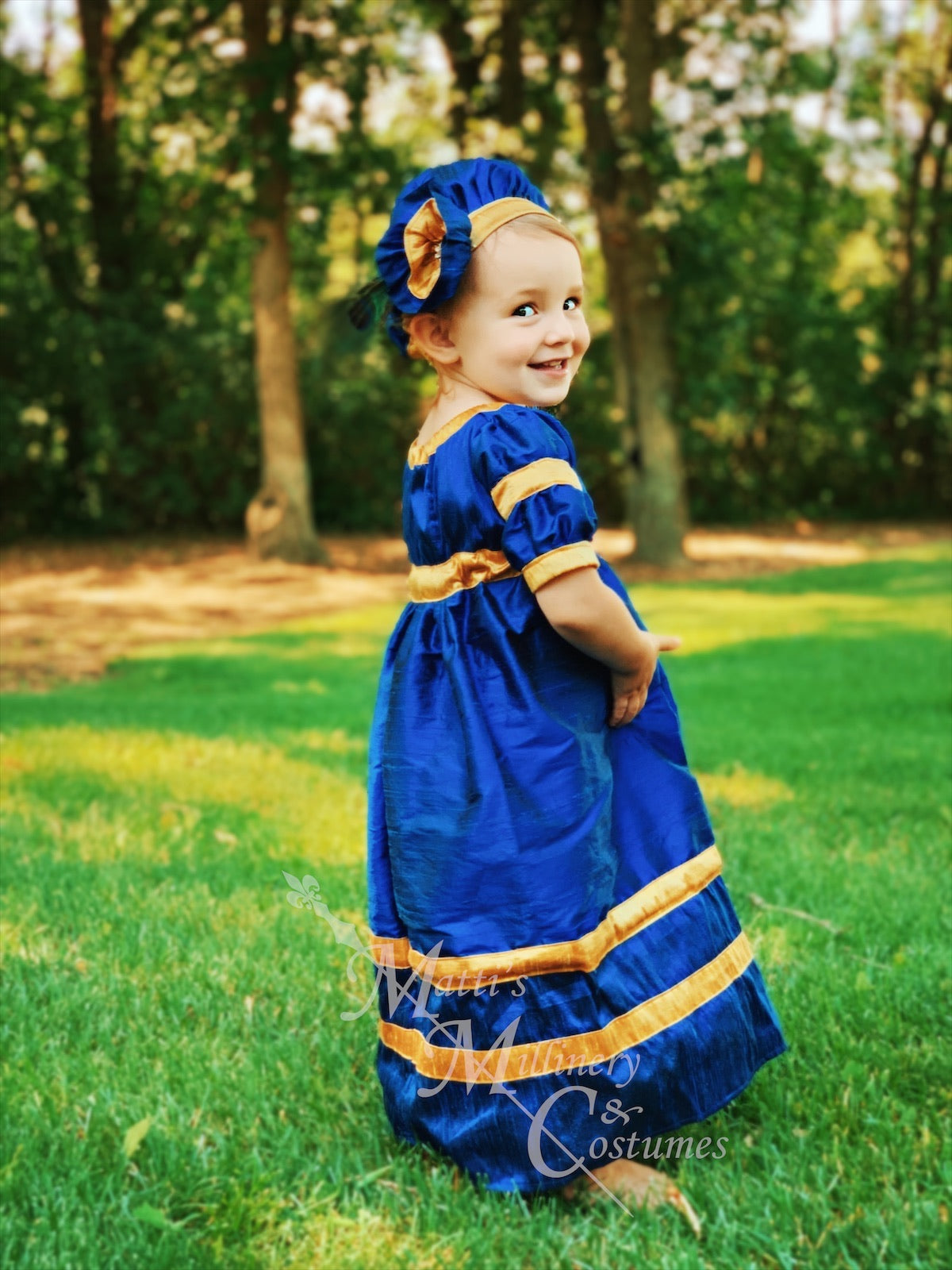 Childrens Regency Ball Gown Court Dress Outfit with dress and Tam CUSTOM size and color