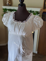 Load image into Gallery viewer, Swiss Dot Cotton Lawn Jane Austen Regency Day Dress Gown

