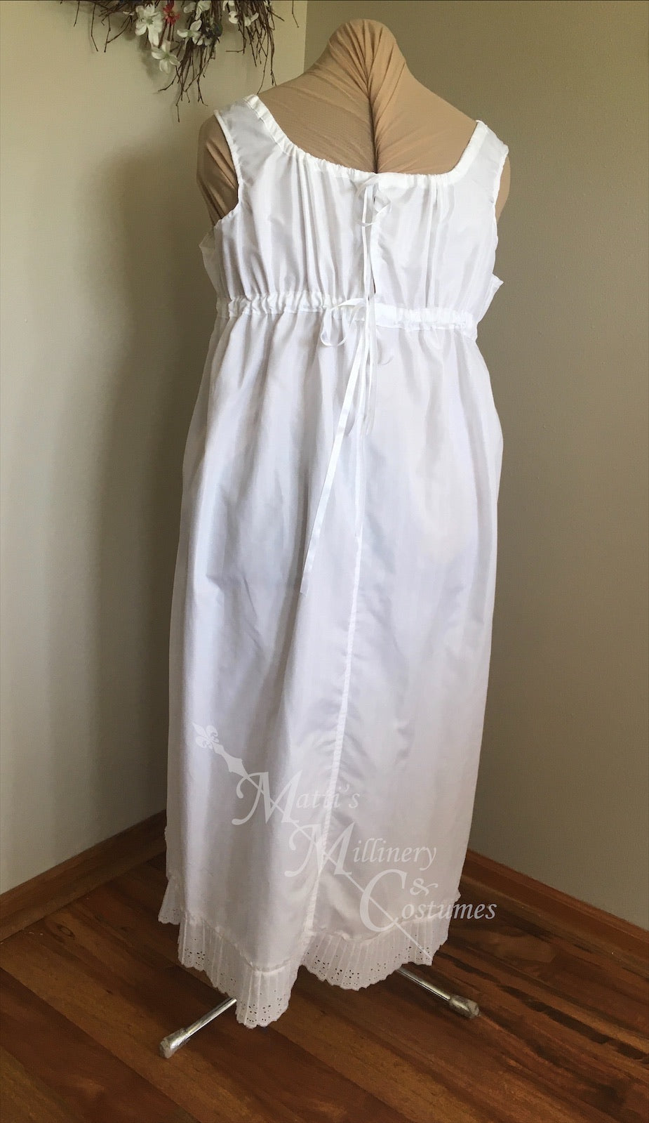 Bodiced Under Dress Cotton Regency Jane Austen Day Dress Gown