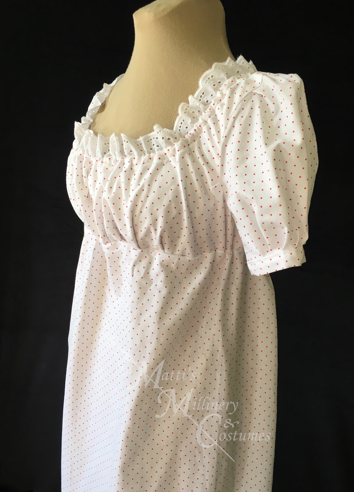 Print Cotton Jane Austen Regency Day Dress Gown