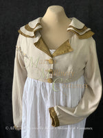 Load image into Gallery viewer, Natural &amp; Gold SHAWNA Regency Jane Austen Day Dress Spencer Short Jacket Pelisse
