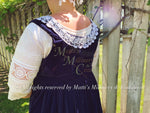 Load image into Gallery viewer, Navy Silver Velvet Regency Court Jane Austen Day Dress Open Robe Pelisse
