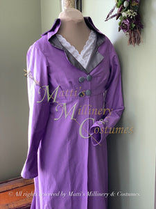 Purple Silver Regency Jane Austen Day Dress Spencer Short Jacket Pelisse