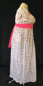 Load image into Gallery viewer, Pink Magic Block Print Cotton Jane Austen Regency Day Dress
