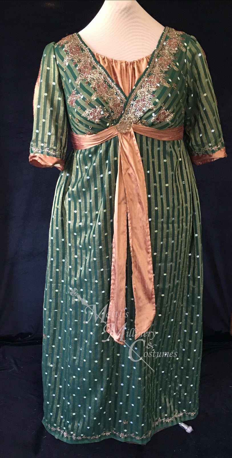Green Bronze Plus Size Regency Jane Austen Ball Gown Evening Dress in Matti's Millinery & Costumes Green Bronze Plus Size Regency Jane Austen Ball Gown Evening Dress in Matti's Millinery & Costumes