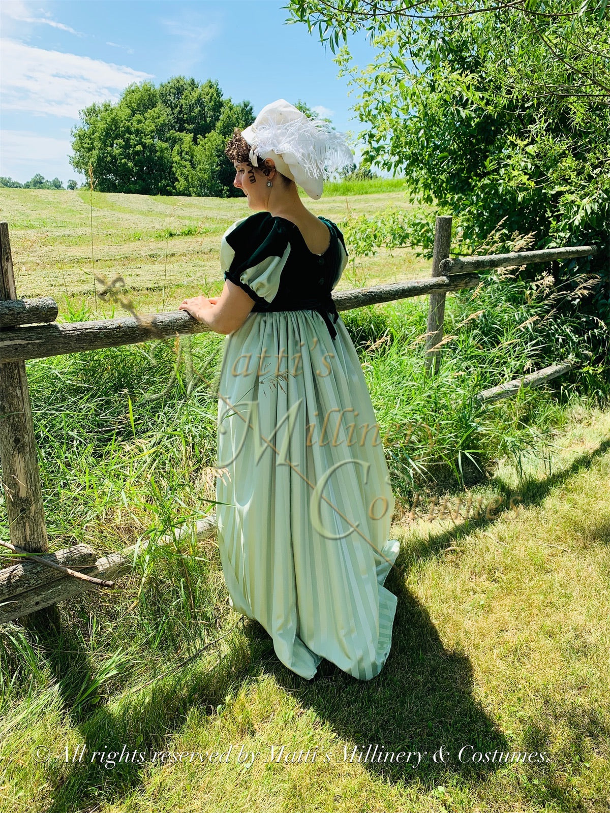 Green Cassandra Regency Jane Austen Evening Dress Gown Matti's Millinery & Costumes Green Cassandra Regency Jane Austen Evening Dress Gown Matti's Millinery & Costumes