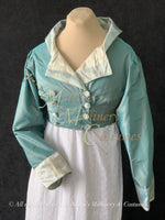 Load image into Gallery viewer, Blue Lagoon Regency Jane Austen Day Dress Spencer Short Jacket Pelisse
