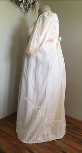 Peach Cotton Jane Austen Regency Day Dress Round Gown
