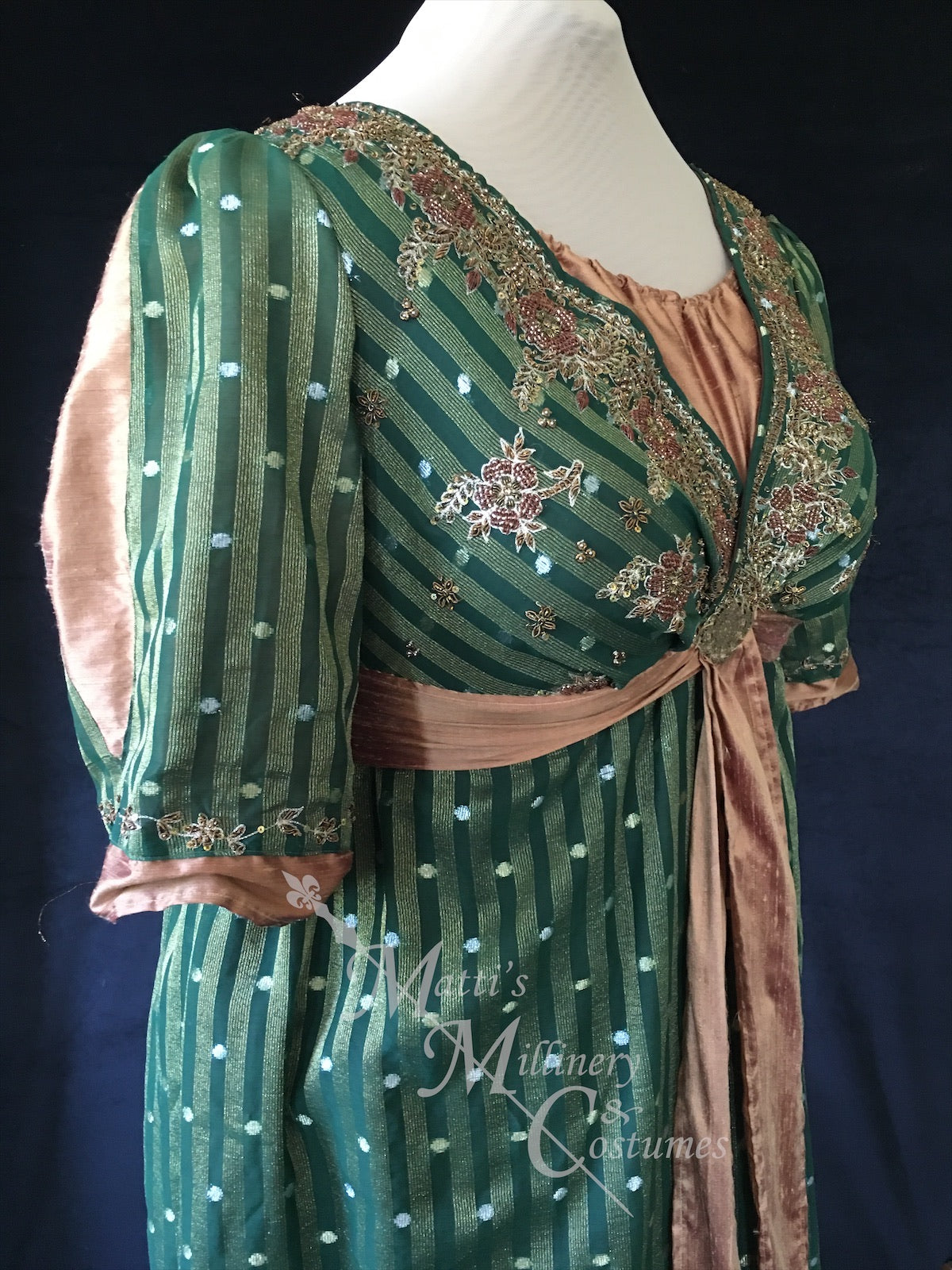 Green Bronze Plus Size Regency Jane Austen Ball Gown Evening Dress in Matti's Millinery & Costumes Green Bronze Plus Size Regency Jane Austen Ball Gown Evening Dress in Matti's Millinery & Costumes