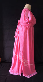 Load image into Gallery viewer, Fuchsia Pink Cotton Jane Austen Regency Drop Front Day Dress
